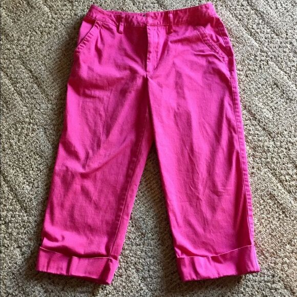 Hot pink crop pants by Caribbean Joe size 10 - Picture 1 of 3